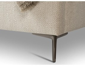 Pat matrimonial bej tapițat cu somieră 160x200 cm Makana – Makamii