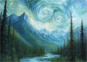 Tablou - Peisaj cu o adiere din Van Gogh (70x50 cm)