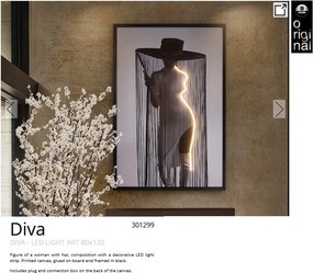 Tablou de perete decorativ cu iluminat Diva