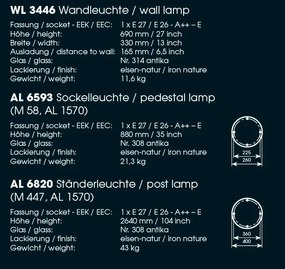 Aplica iluminat exterior din fier forjat, WL 3475