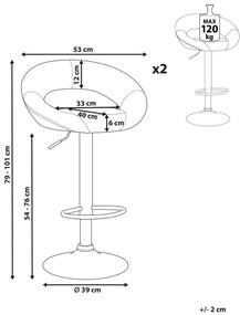 Set scaune tip bar 2buc. Pria (gri). 1010050