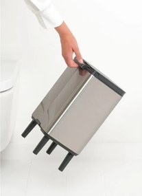 Cos de gunoi Brabantia Bo Small Hi 1006646, 7 L, Deschidere lina si silentioasa, Baza antiderapanta, Rezistent la amprente, Inox mat