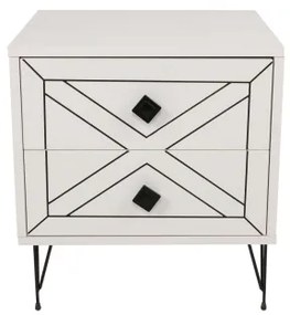 Noptieră LUNA 50x55 cm albă