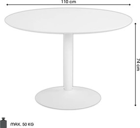 MAZZONI EXPORT KORFU Bej (Cașmir) - MASĂ ROTUNDĂ 110 cm PENTRU BUCĂTĂRIE DINING LIVING FURNIR