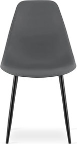 OFERTA Scaun gri inchis OSAKA cu picioare negre Calitatea II-a
