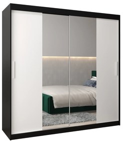 Dulap de haine 200 cm Toki 1 (negru mat + alb mat). 1064933