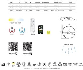 Lustra LED Smart cu Ventilator si telecomanda NEPAL Mini negru