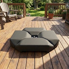 Outsunny Bază pentru Umbrelă de 4 Piese, pentru Cantilever Suport pentru Parasolar din HDPE Umplabil cu Apă 77 kg sau Nisip 100 kg | Aosom Romania