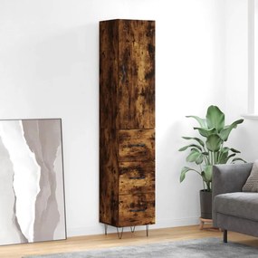 3198886 vidaXL Dulap înalt, stejar fumuriu, 34,5x34x180 cm, lemn prelucrat