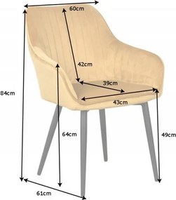 Set de 2 scaune elegante, tapitate Turin galben mustar