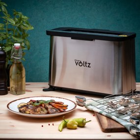Prajitor de paine multifunctional 4in1 Oliver Voltz OV51015R, 1700 W, 240 x 225 mm, Functie gratar, cuptor, grill, Otel inoxidabil/Negru