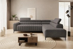 Coltar extensibil tip pat matrimonial GANDI 160, sezlong dreapta, stof