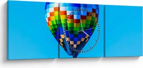 Tablou - Balon cu aer cald (cu ceas) (90x30 cm)