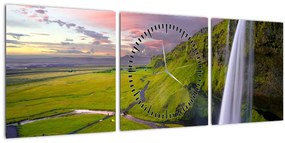 Tablou cu cascade (cu ceas) (90x30 cm)