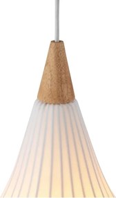 Halo Design 746262 - Pendul pe cablu DROPS 1xE27/40W/230V Ø 30 cm alb/stejar