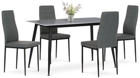 Set de masă Marmură cu blat ceramic și 4 scaune,gri