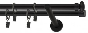 Galerie dubla FLAT PICIOR UNIVERSAL ,prindere perete 19/19 NEGRU (Alege marime: 200 cm)