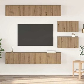 vidaXL Set dulap TV 6 pcs stejar artizanal 80 x 30 x 30 cm Mediu