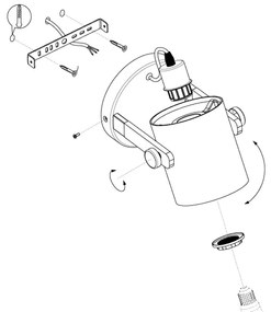 Eglo 43427 - Aplică perete HORNWOOD 1 1xE27/28W/230V
