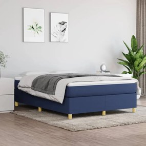 3120959 vidaXL Cadru de pat, albastru, 140x190 cm, material textil
