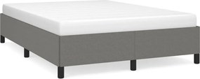 vidaXL Cadru de pat fără saltea, gri închis, 140x190 cm, textil