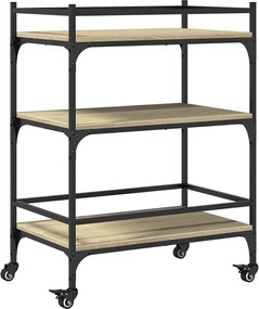 vidaXL Cărucior de bucătărie, stejar sonoma, 65x40x86,5 cm, lemn