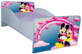 Pat copii 2-16 ani Mickey si Minnie, include saltea 180x80 cm ptv2974