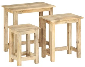 vidaXL Mese suprapuse, 3 buc., lemn masiv de mango