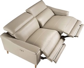 Canapea 3 locuri eleganta, design LUX cu functia relax Cowhide taupe grey