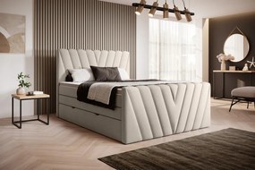 Pat tapitat, boxspring, cu spatiu pentru depozitare, 180x200 cm, Candice 2, Eltap (Culoare: Bej - Nube 20)