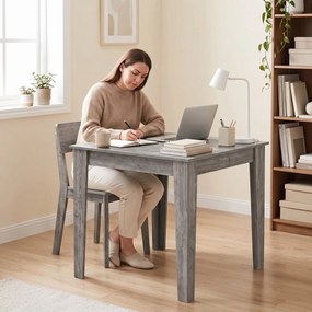 HOMCOM Masă de Sufragerie pentru 4 Persoane, Masă de Bucătărie Pătrată 80 x 80 x 75 Cm cu Piciorușe Antiderapante, Gri cu Efect de Lemn | Aosom Romania