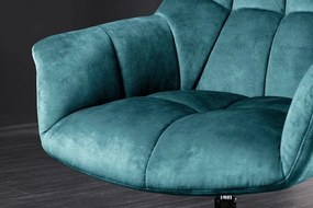 Fotoliu pivotant cu inaltime reglabila PAPILLON catifea petrol