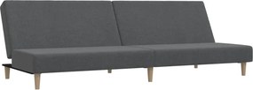 vidaXL Canapea extensibilă cu 2 locuri, gri deschis, țesătură