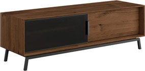 Comodă TV stejar masiv Madison și Sticlă, 200 × 50 × 52 cm