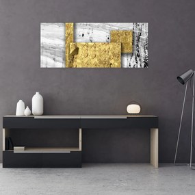Tablou - Pătrate de aur N⁰1 (120x50 cm)