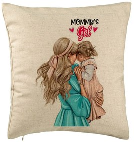 Perna Decorativa, Model Mommy&apos;s Girl, 40x40 cm, Bej, Husa Detasabila, Burduf