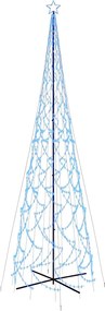 vidaXL Brad de Crăciun conic, 3000 LED-uri, albastru, 230x800 cm