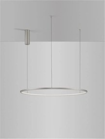 Lustra LED suspendata design modern circular TARQUIN D-80cm argintie