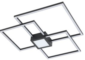 Plafoniera LED design modern Thabita negru mat, alb 66x66cm