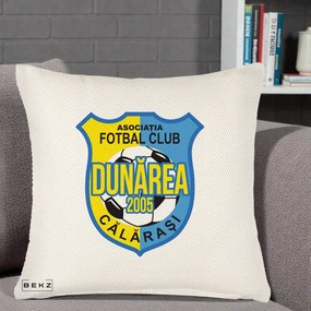 Perna Personalizata AFC Dunarea Calarasi 2005 Fotbal, 40x40 cm, Crem Reliefat, Husa Detasabila, Perna Inclusa, BEKZ®