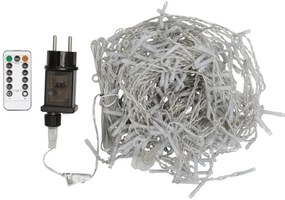 Aigostar - Ghirlandă LED de Crăciun pentru exterior, 300 LED, 6W, 230V, 8 funcții, 3x1 m, IP44, alb rece, cu telecomandă