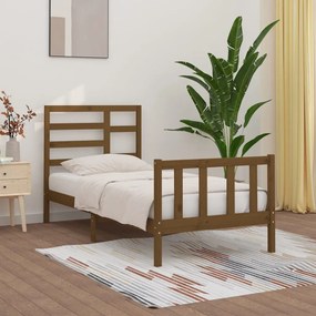 3107601 vidaXL Cadru de pat, maro miere, 90x200 cm, lemn masiv de pin