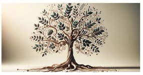 Tablou arborele vieții cu frunze și spirale