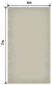 JAGO Prelata 650 g/m², plasă de aluminiu, gri, 4 x 7 m