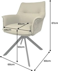 Set 2 scaune Pivotante, Piele Naturala LE GRAND taupe