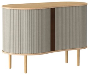 Comodă bej/în culoare naturală joasă cu aspect de lemn de stejar cu ușă glisantă 100x67 cm Audacious – UMAGE