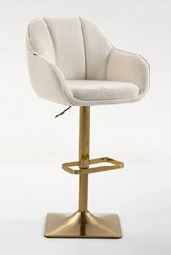 HR2055KW Scaun Crem din Boucle cu Bază Aurie