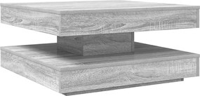 vidaXL Măsuță cafea rotativă 360 grade, sonoma gri 70x70x34,5 cm