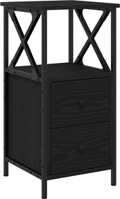 vidaXL Dulap de noapte Stejar Negru 34 x 35,5 x 70 cm Lemn compozit