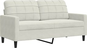 vidaXL Canapea cu 2 locuri, crem, 140 cm, catifea